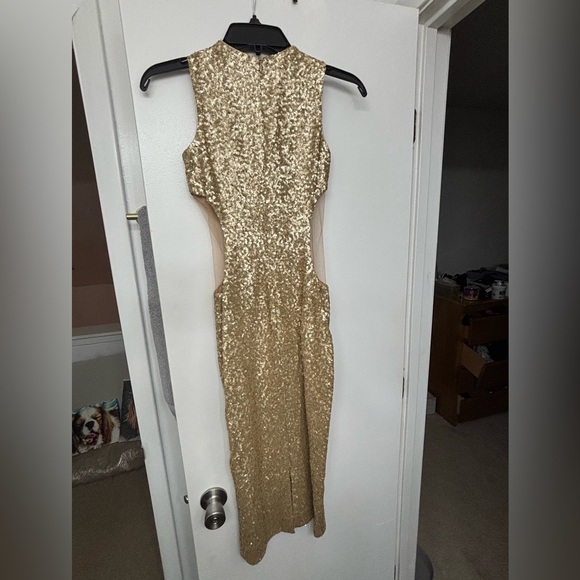 Gold sequin Dress the Population cocktail dress - Picture 4 of 8